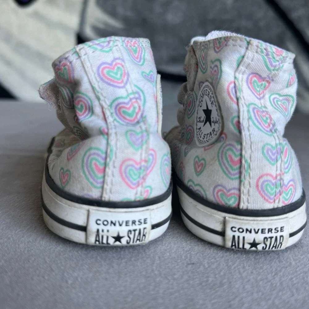 Size 9c - Converse Chuck Taylor Hi 'Colorful Hearts' Toddler Sneakers